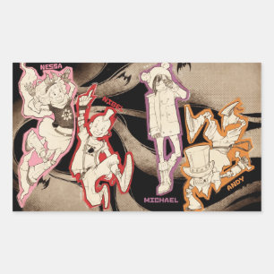 4 Little Monsters - Group Rectangular Sticker