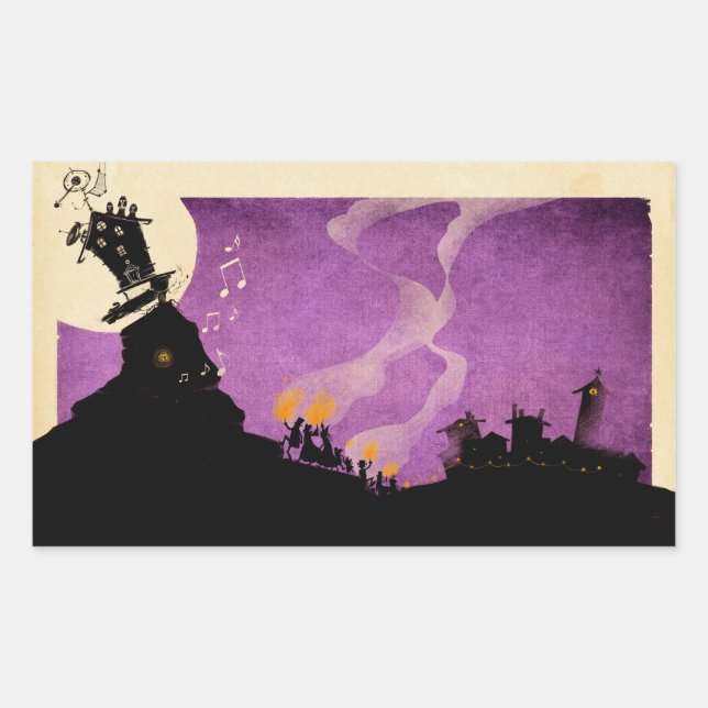 4 Little Monsters - Halloween Night Rectangular Sticker (Front)