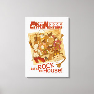 4 Little Monsters - Let's Rock the House Canvas Print