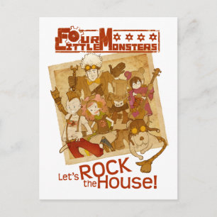 4 Little Monsters - Let's Rock the House Postcard