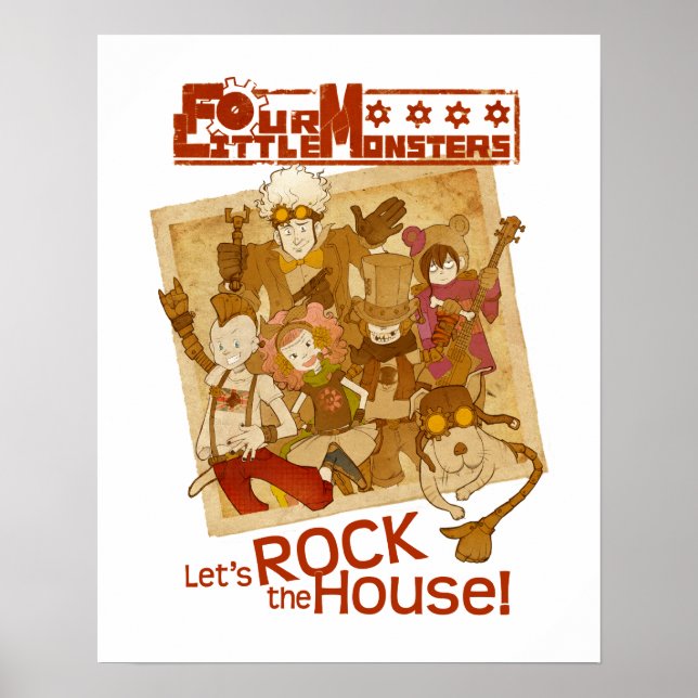 4 Little Monsters - Let's Rock the House Poster (Front)