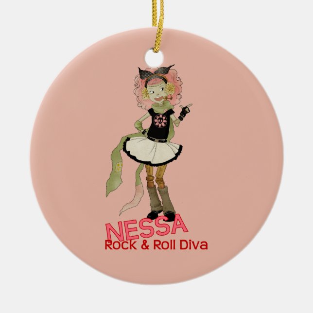 4 Little Monsters - Nessa Ceramic Tree Decoration (Front)