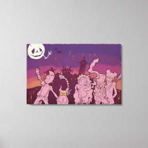 4 Little Monsters - Night Music Canvas Print