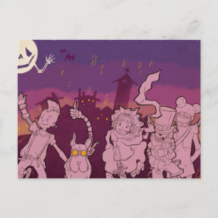 4 Little Monsters - Night Music Postcard