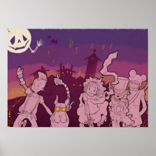 4 Little Monsters - Night Music Poster