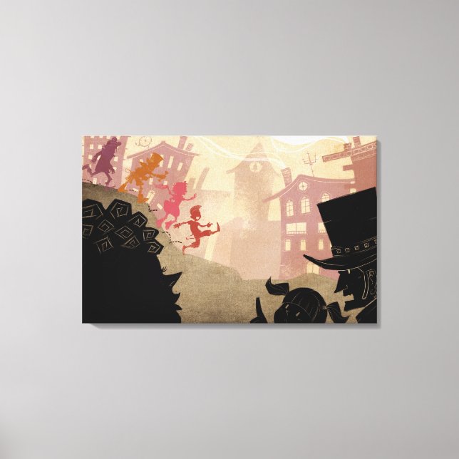 4 Little Monsters - Walking Through Town Canvas Print (Front)