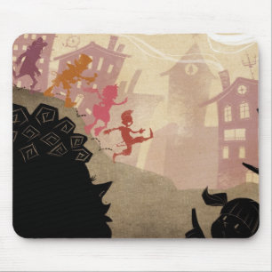 4 Little Monsters - Walking Through Town Mouse Mat