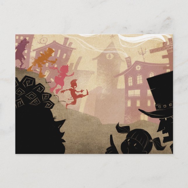 4 Little Monsters - Walking Through Town Postcard (Front)