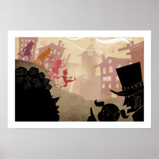 4 Little Monsters - Walking Through Town Poster