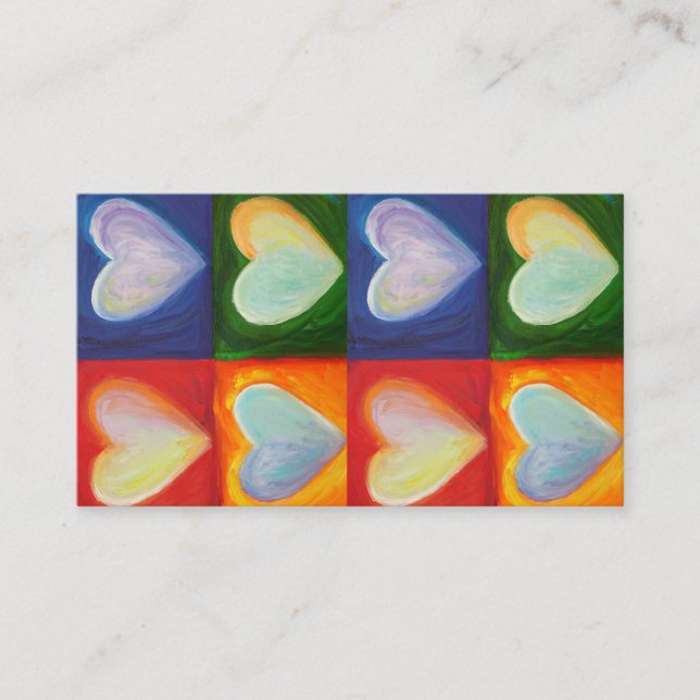 4 Love Hearts Art Business Card (Front)