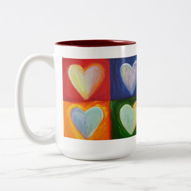 4 Love Hearts Art Custom Coffee Mug (Left)