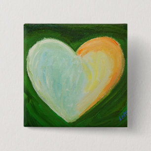 4 Love Hearts Art Painting Lapel Pin or Buttons