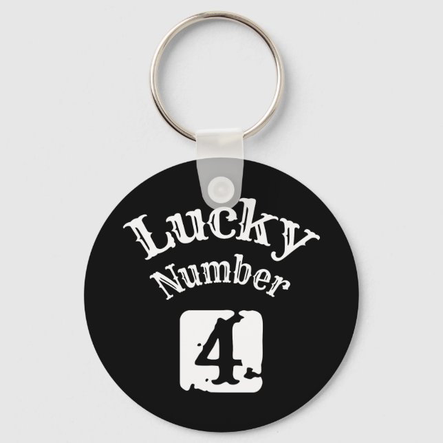 4 - Lucky Number 4 Luck Key Ring (Front)