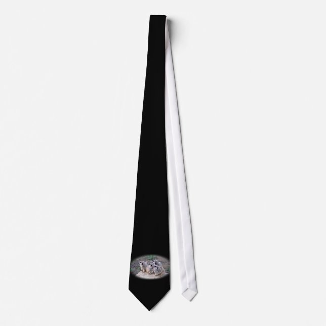 4 Meerkats Looking Left Tie (Front)