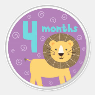 4 Month Baby Milestone Classic Round Sticker