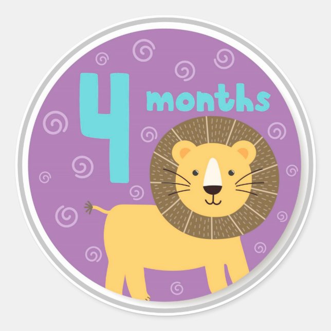 4 Month Baby Milestone Classic Round Sticker (Front)