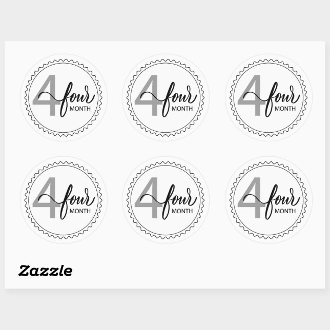 4 Month Milestone  Classic Round Sticker (Sheet)