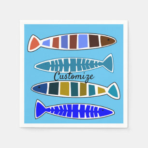 4 Multi-coloured striped fish Thunder_Cove Napkin