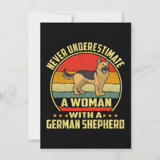 4 Never Underestimate A Woman With A German Shephe Invitation