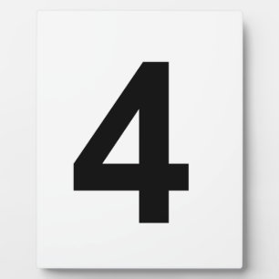 4 - number four plaque