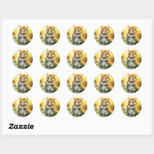 4 of 17 Sunflower Garden Miceville Classic Round Sticker
