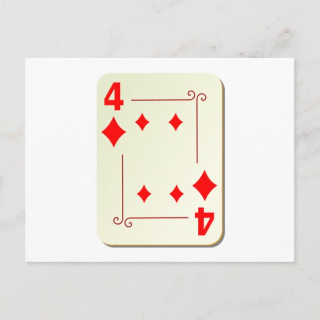 4 of Diamonds Playing Card (Front)