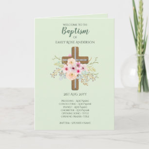 4 page BAPTISM Program - Floral Cross SAGE Programme