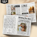 4-page Wedding Program Unique Wedding Newspaper Card<br><div class="desc">Make your wedding stand out from the ordinary with this beautiful Wedding Program Newspaper. Your guests will be impressed and will enjoy reading your special wedding newspaper.</div>