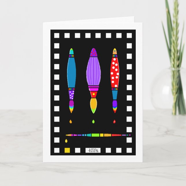 4 Paintbrushes greeting card (Front)