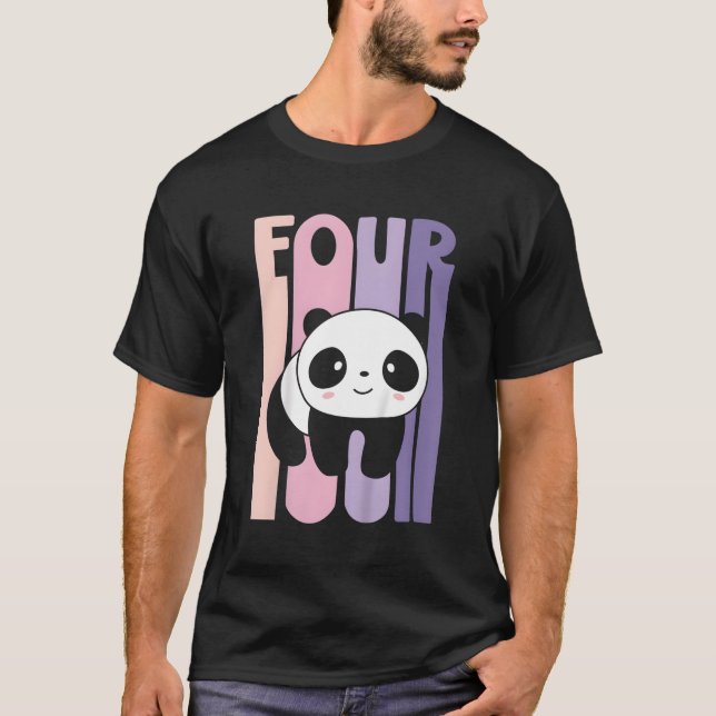 4 Panda 4Th B-Day T-Shirt (Front)