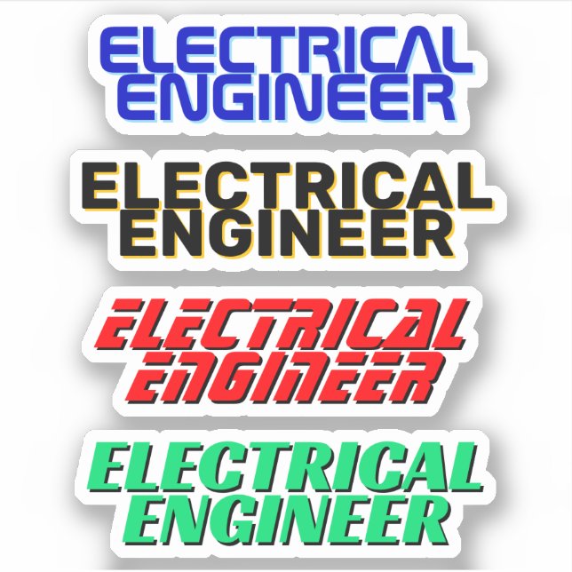 4 PCS - Electrical Engineer Stickers (Waterproof) (Front)