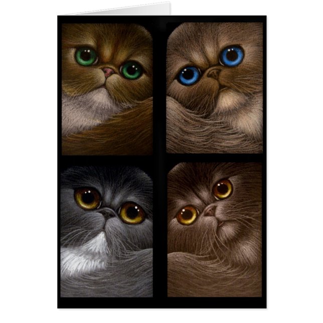 4 PERSIAN CATS ANY OCCASION Card (Front)