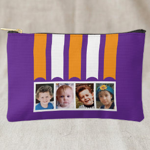 4 photo add name white purple orange accessory pouch