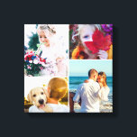 4 Photo Canvas Rounded White Template Print<br><div class="desc">Personalised 4 photo template wall canvas featuring 4 changeable images and a rounded white frame between them. A great unique gift for the family.</div>
