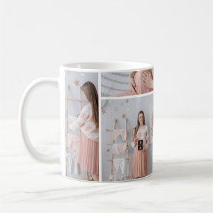 4 Photo Christmas Tree Pregnancy Announcement Coffee Mug