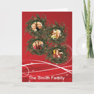4-Photo Christmas Wreath Card