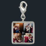 4-Photo Collage and Monogram Charm<br><div class="desc">Beautiful personalised photo design perfect for mother's day,  as a wedding or anniversary gift,  graduation gift,  etc.</div>