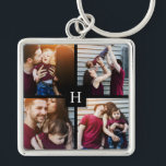 4-Photo Collage and Monogram Key Ring<br><div class="desc">Beautiful personalised photo design perfect for mother's day,  as a wedding or anniversary gift,  graduation gift,  etc.</div>