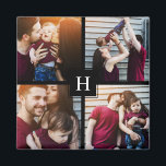 4-Photo Collage and Monogram Magnet<br><div class="desc">Beautiful personalised photo design perfect for mother's day,  as a wedding or anniversary gift,  graduation gift,  etc.</div>