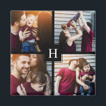 4-Photo Collage and Monogram Magnet<br><div class="desc">Beautiful personalised photo design perfect for mother's day,  as a wedding or anniversary gift,  graduation gift,  etc.</div>