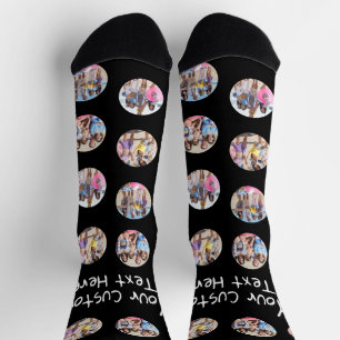4 Photo Collage and Text Custom Personalised Socks
