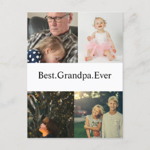 4 Photo Collage Best Grandpa Ever Postcard
