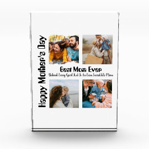 4 Photo Collage Best Mum Ever Block