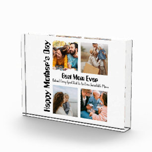 4 Photo Collage Best Mum Ever Block