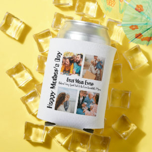 4 Photo Collage Best Mum Ever Can Cooler