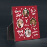 4 Photo Collage Christmas Baubles Red Plaque<br><div class="desc">Perfect  Gift to add a festive touch to any Christmas gift you give.
6 Photo Collage Grandma Ornaments Christmas Red</div>