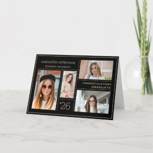 4 Photo Collage Congratulations Graduate Note Card