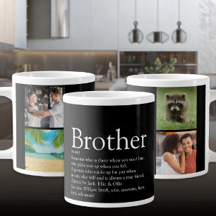 4 Photo Collage Cool Best Ever Brother Definition Large Coffee Mug
