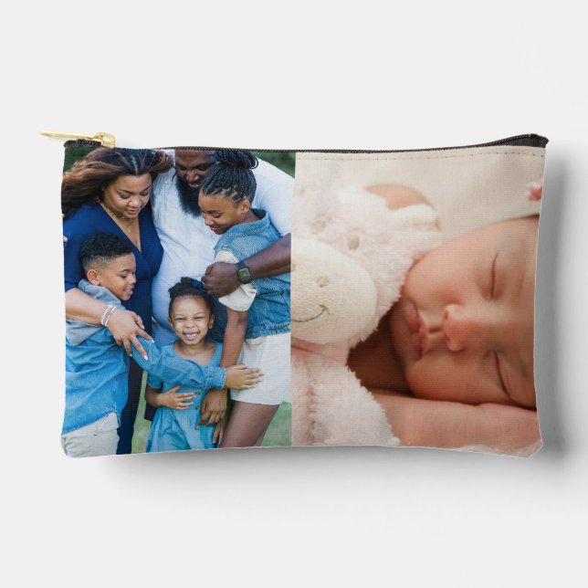 4 Photo Collage Custom Accessory Pouch (Front)