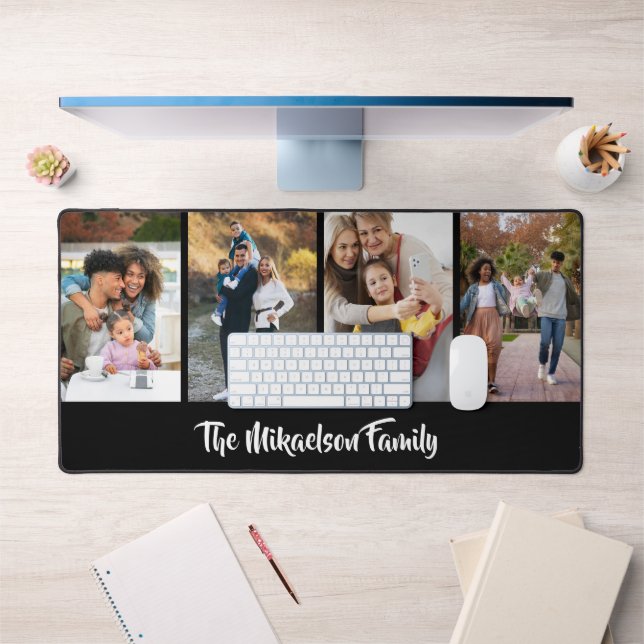 4 Photo Collage Custom Gift Desk Mat (Office 1)
